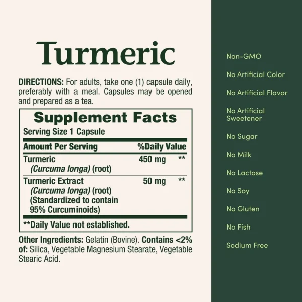 CÚRCUMA NATURE'S BOUNTY 450 MG 60 CÁPSULAS