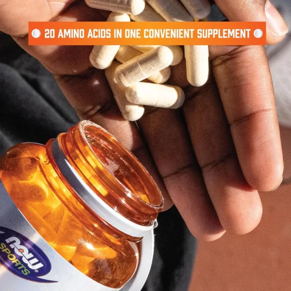 AMINO COMPLETE NOW SPORTS 20 AMINOÁCIDOS + VITAMINA B6 120 CÁPSULAS
