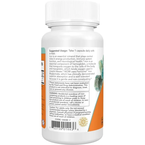 HIERRO NOW FOODS 18 MG 120 CÁPSULAS