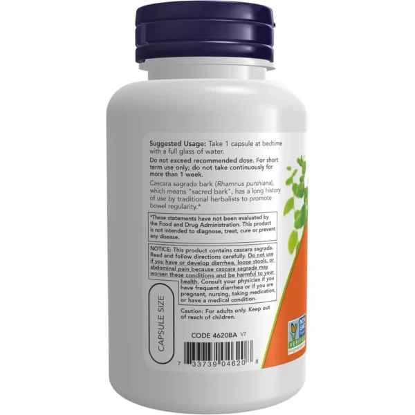 CÁSCARA SAGRADA NOW FOODS 450 MG 100 CÁPSULAS | PACK 2