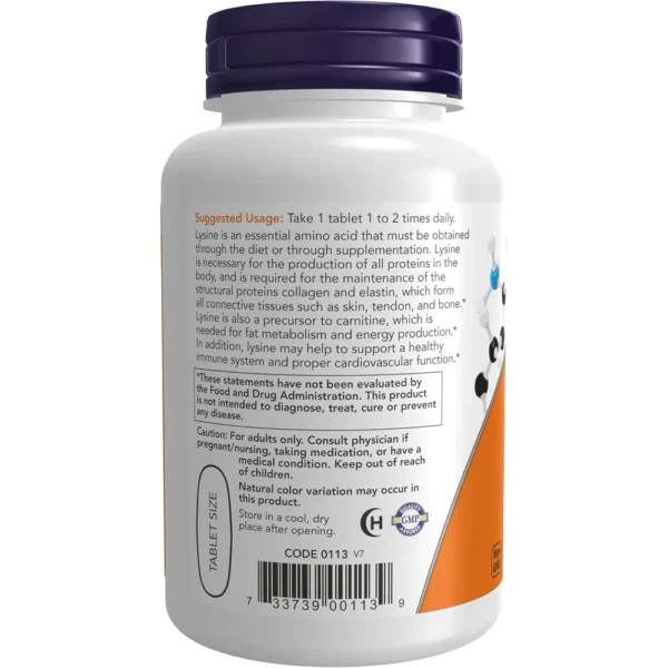 L-LISINA NOW FOODS 1000 MG 100 TABLETAS