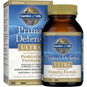 PROBIÓTICO GARDEN OF LIFE PRIMAL DEFENSE ULTRA 15 BILLONES 13 CEPAS 180 CÁPSULAS