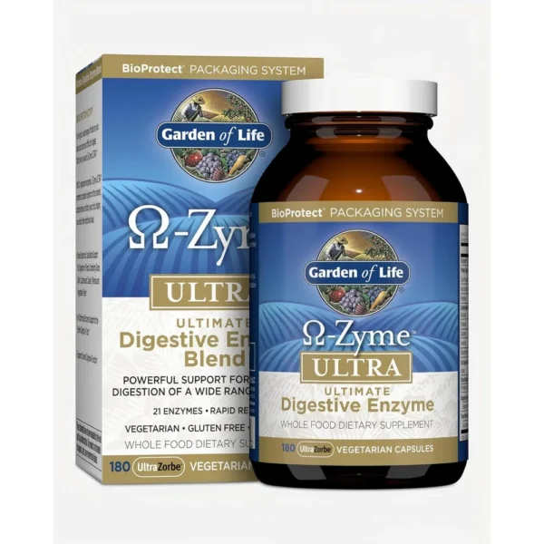 ENZIMAS DIGESTIVAS GARDEN OF LIFE OMEGA-ZYME ULTRA 21 ENZIMAS 180 CÁPSULAS