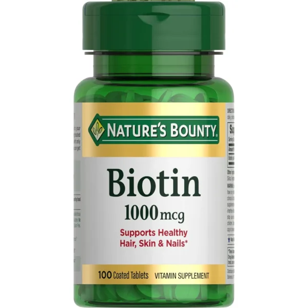 BIOTINA NATURE'S BOUNTY 1000 MCG 100 TABLETAS