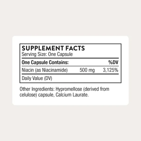 VITAMINA B3 NIACINAMIDA THORNE 500 MG 180 CÁPSULAS