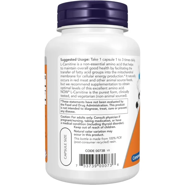 b0013oslrg_3.webp L-CARNITINA NOW FOODS 500 MG 180 CÁPSULAS