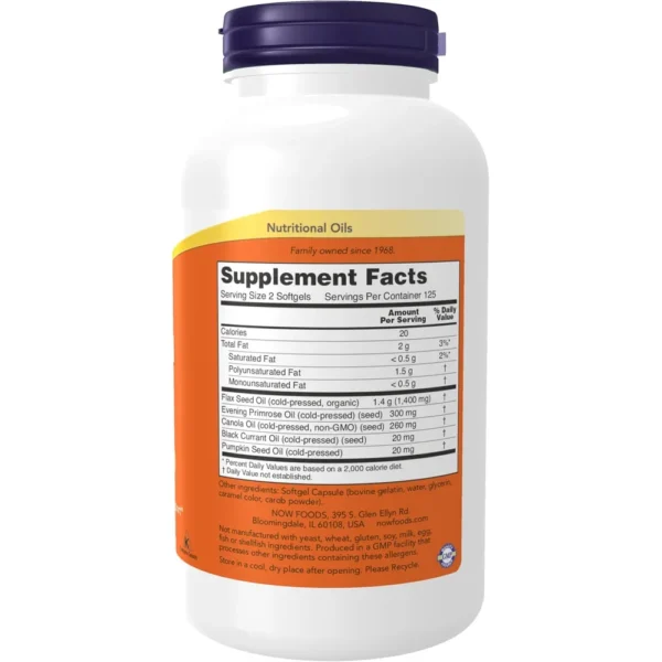 OMEGA 3-6-9 NOW FOODS 1000 MG 250 CÁPSULAS BLANDAS