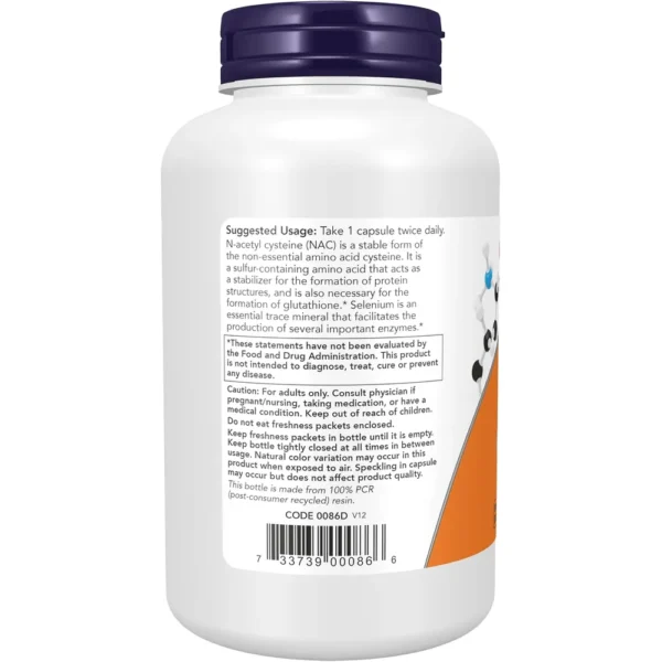 NAC NOW FOODS 600 MG CON SELENIO 250 CÁPSULAS