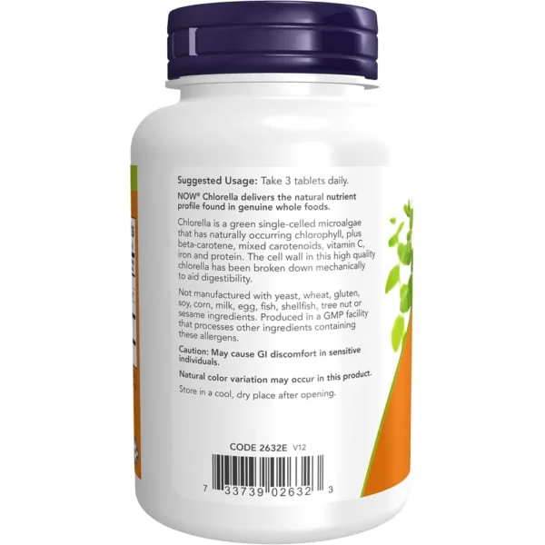 b0013ovyca_3.webp CHLORELLA NOW FOODS 1000 MG 120 TABLETAS