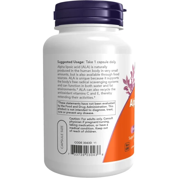 ÁCIDO ALFA LIPOICO NOW FOODS 250 MG 120 CÁPSULAS