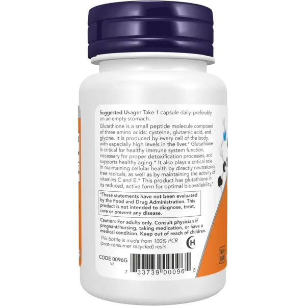 GLUTATIÓN NOW FOODS 250 MG 60 CÁPSULAS