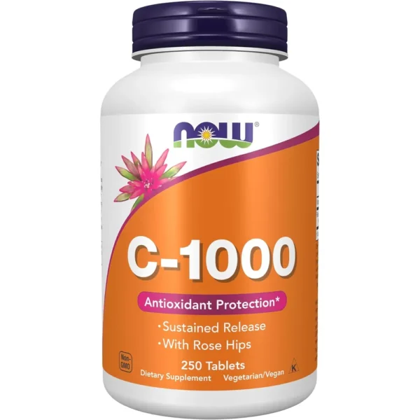 b0013p1gd6_1.webp VITAMINA C NOW FOODS 1000 MG CON ESCARAMUJO 250 TABLETAS