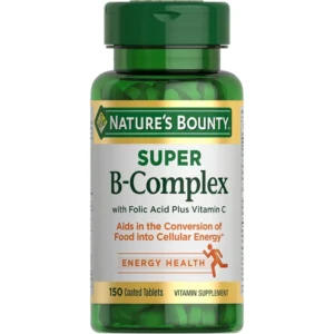 COMPLEJO B NATURE'S BOUNTY + VITAMINA C + ÁCIDO FÓLICO 150 TABLETAS