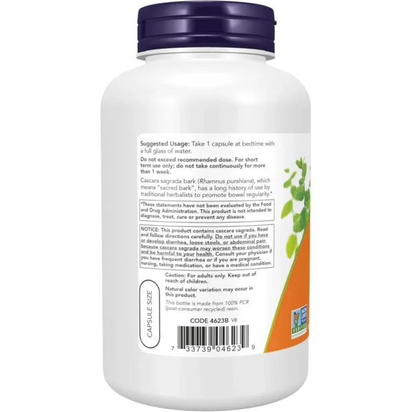 CÁSCARA SAGRADA NOW FOODS 450 MG 250 CÁPSULAS