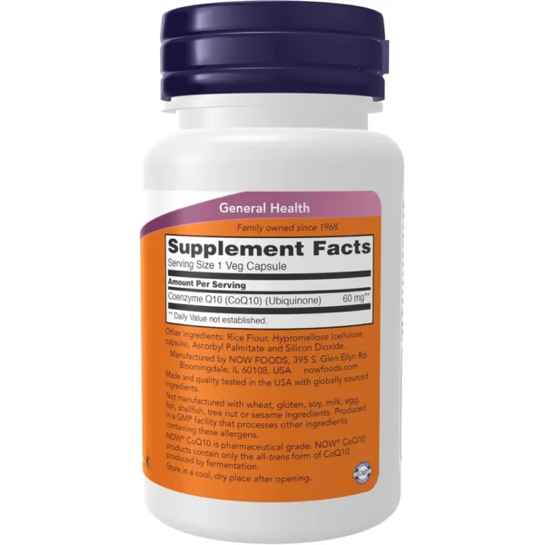 COQ10 NOW FOODS 60 MG 60 CÁPSULAS