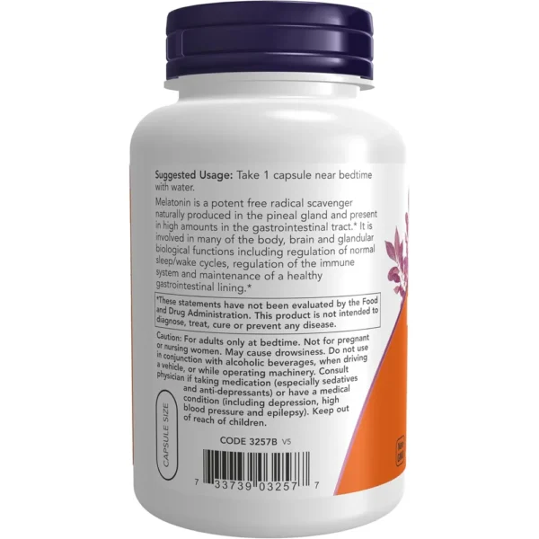 MELATONINA NOW FOODS 3 MG 180 CÁPSULAS