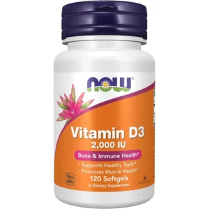 VITAMINA D3 NOW FOODS 2000 UI 120 CÁPSULAS BLANDAS