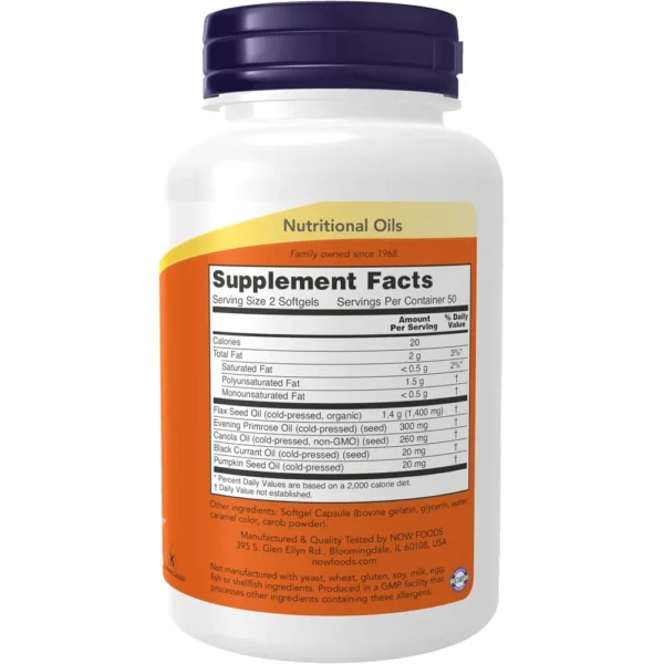 OMEGA 3-6-9 NOW FOODS 1000 MG 100 CÁPSULAS BLANDAS