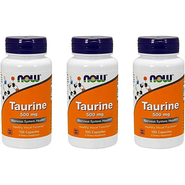 TAURINA NOW FOODS 500 MG 100 CÁPSULAS | PACK 3