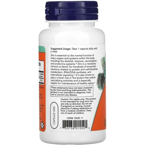 PICOLINATO DE ZINC NOW FOODS 50 MG 120 CÁPSULAS | PACK 2