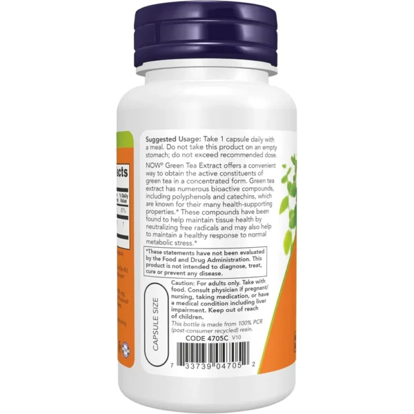 EXTRACTO DE TÉ VERDE NOW FOODS 400 MG CON VITAMINA C 100 CÁPSULAS