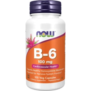 b001f0r962_0.webp VITAMINA B6 NOW FOODS 100 MG 100 CÁPSULAS