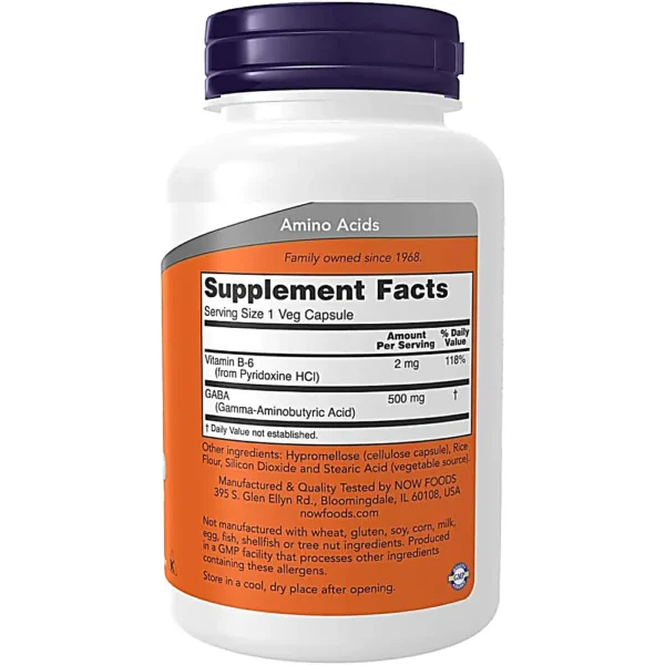 GABA NOW FOODS 500 MG 100 CÁPSULAS | PACK 2