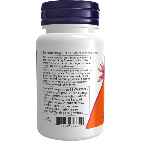 VITAMINA A NOW FOODS 10000 UI 100 CÁPSULAS BLANDAS
