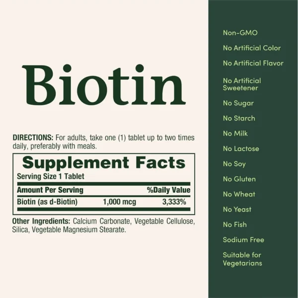 BIOTINA NATURE'S BOUNTY 1000 MCG FRESA 100 TABLETAS | PACK 3