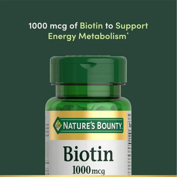 BIOTINA NATURE'S BOUNTY 1000 MCG FRESA 100 TABLETAS | PACK 3