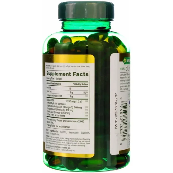 ACEITE DE LINAZA NATURE'S BOUNTY 1200 MG 125 CÁPSULAS BLANDAS | PACK 2