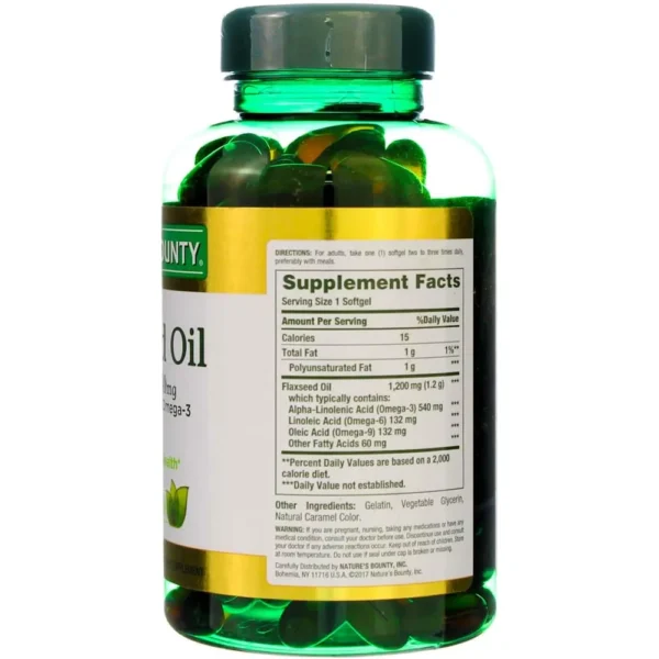 ACEITE DE LINAZA NATURE'S BOUNTY 1200 MG 125 CÁPSULAS BLANDAS | PACK 2