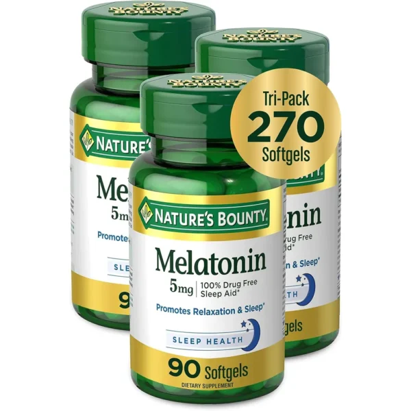 MELATONINA NATURE'S BOUNTY 5 MG 90 TABLETAS | PACK 3
