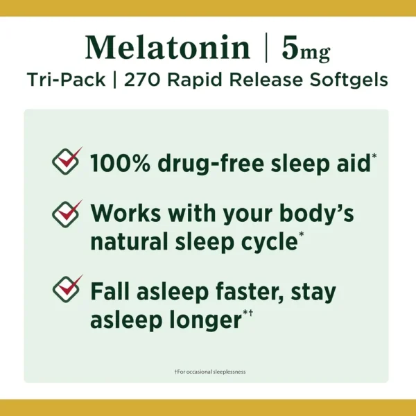 MELATONINA NATURE'S BOUNTY 5 MG 90 TABLETAS | PACK 3