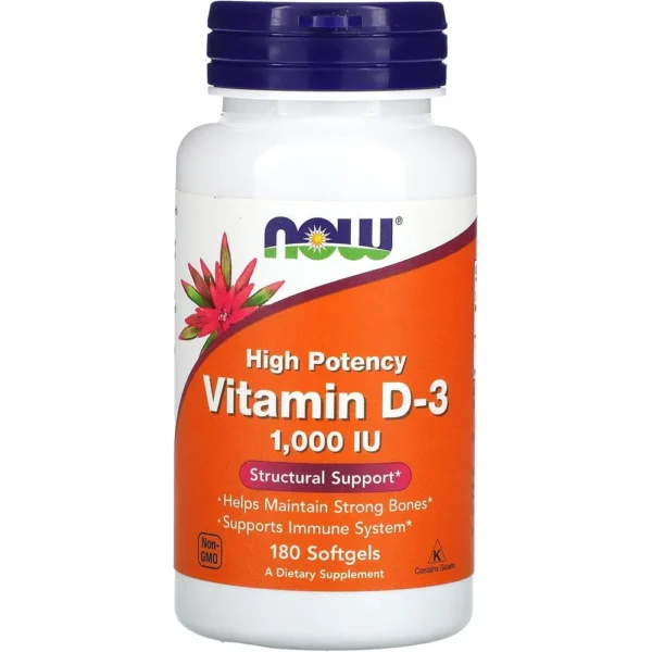 b001h1kggy_2.webp VITAMINA D3 NOW FOODS 1000 UI 180 CÁPSULAS BLANDAS | PACK 2