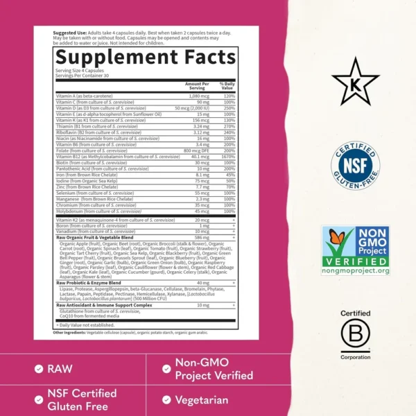 MULTIVITAMÍNICO GARDEN OF LIFE VITAMIN CODE WOMEN 120 CÁPSULAS