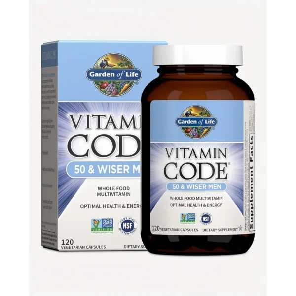 MULTIVITAMÍNICO GARDEN OF LIFE VITAMIN CODE MEN 50 & WISER 120 CÁPSULAS