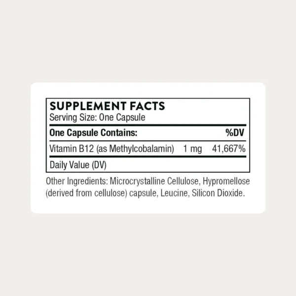 VITAMINA B12 THORNE 1000 MCG 60 CÁPSULAS