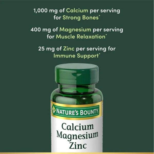 CALCIO + MAGNESIO + ZINC NATURE'S BOUNTY 100 TABLETAS