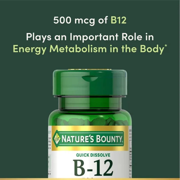 VITAMINA B12 QUICK DISSOLVE NATURE'S BOUNTY 500 MCG 100 TABLETAS