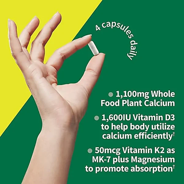 CALCIO GARDEN OF LIFE VITAMIN CODE RAW CON MAGNESIO + D3 + K2 60 CÁPSULAS
