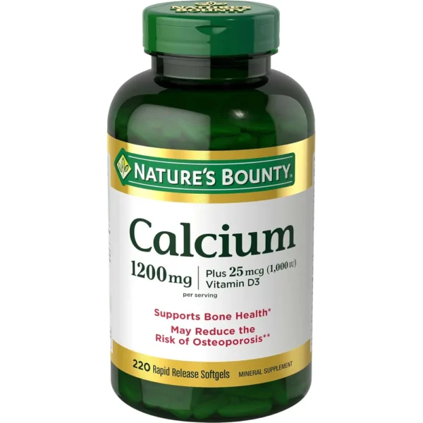 CALCIO NATURE'S BOUNTY 1200 MG + VITAMINA D3 220 CÁPSULAS BLANDAS