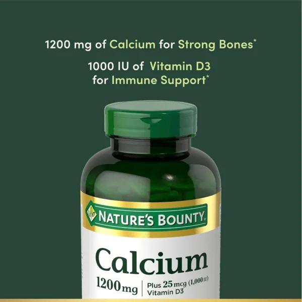 CALCIO NATURE'S BOUNTY 1200 MG + VITAMINA D3 220 CÁPSULAS BLANDAS