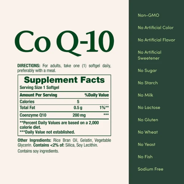 COENZIMA Q10 NATURE'S BOUNTY 200 MG 80 CÁPSULAS BLANDAS