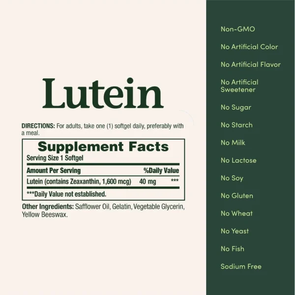 LUTEÍNA NATURE'S BOUNTY 40 MG 30 CÁPSULAS BLANDAS