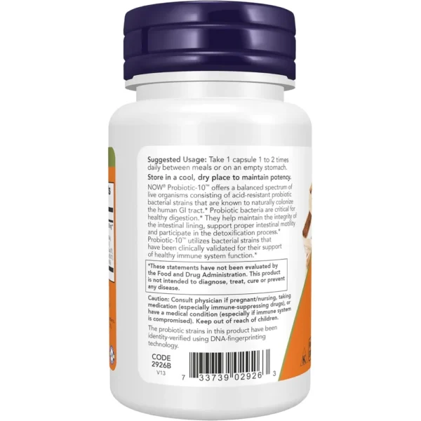 PROBIOTIC-10 NOW FOODS 25 BILLONES UFC 10 CEPAS 50 CÁPSULAS