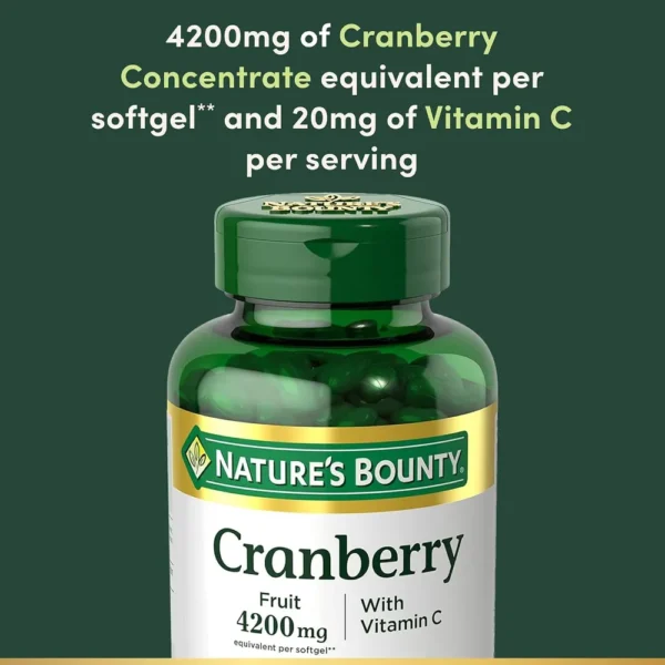CRANBERRY NATURE'S BOUNTY 4200 MG + VITAMINA C 250 CÁPSULAS BLANDAS