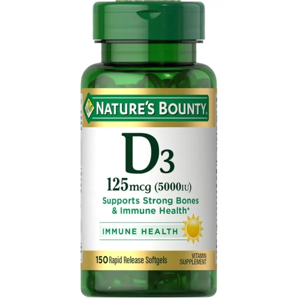 VITAMINA D3 NATURE'S BOUNTY 5000 UI 150 CÁPSULAS BLANDAS