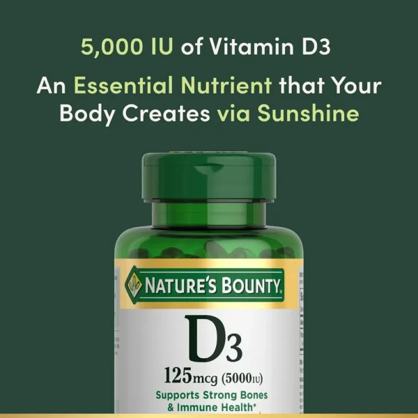 VITAMINA D3 NATURE'S BOUNTY 5000 UI 150 CÁPSULAS BLANDAS