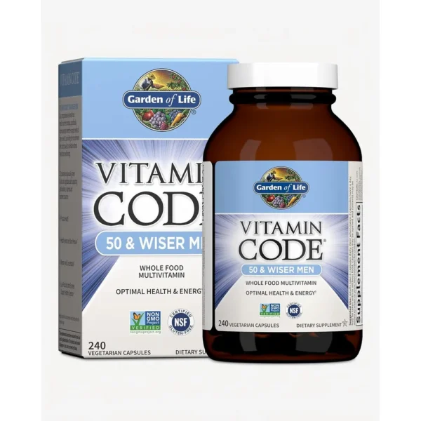 MULTIVITAMÍNICO GARDEN OF LIFE VITAMIN CODE MEN 50 & WISER 240 CÁPSULAS